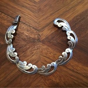 Taxco Sterling Wave Link Bracelet